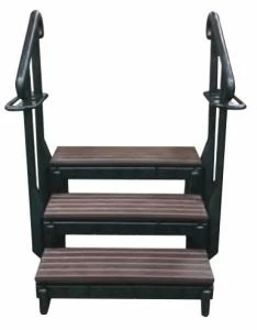 SS6-3-E-BLK | Swimspa Step 3 Tread - Espresso - Black Arms